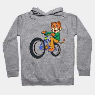 Cartoon tiger riding a bike Hoodie